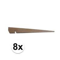 Grote houten tentharingen - 8x stuks - 40 cm - bruin - outdoor/camping