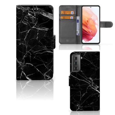 Samsung Galaxy S21 | Bookcase | Marmer Zwart - Origineel Cadeau Vader