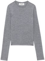 Saint Laurent pull en maille fine à col rond - Gris