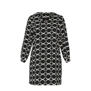 Paprika jurk met all over print zwart/ecru