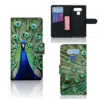 LG Q60 Telefoonhoesje met Pasjes Pauw - thumbnail