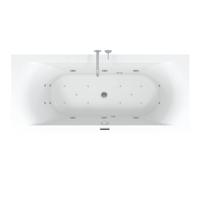 Riho Easypool 3.1 Lima whirlpoolbad rechts 190x90cm hydro 6+4+2 aero 10 colour speaker touch bediening inclusief poten en afvoer wit B053004005 - thumbnail