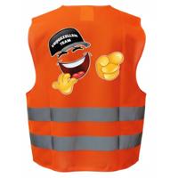 Vrijgezellen team / feest hesje - oranje - reflecterende strepen - voor volwassenen