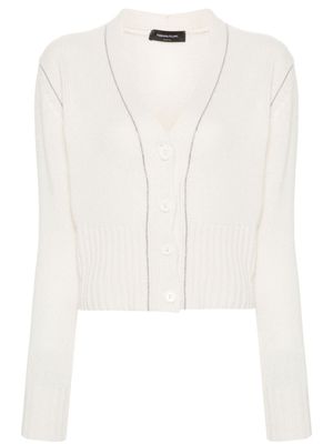 Fabiana Filippi cardigan en cachemire à ornements de perles - Tons neutres