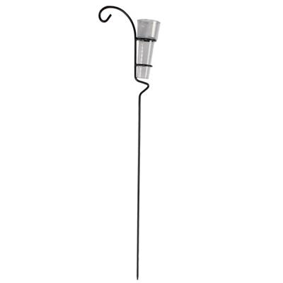 Regenmeter - metaal/glas - 40 ml - steel 105 cm - tuinaccessoire buiten