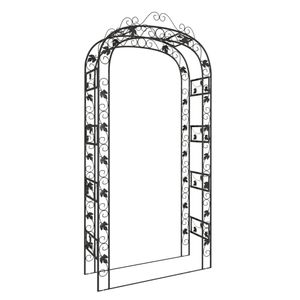 vidaXL Tuinboog 116x45x240 cm staal zwart