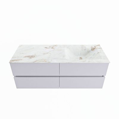 MONDIAZ VICA-DLUX 130cm badmeubel onderkast Cale 4 lades. Inbouw wastafel CLOUD rechts zonder kraangat, kleur Frappe.