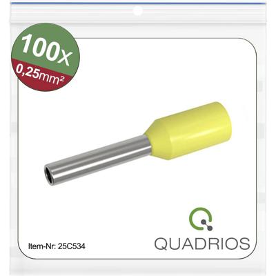Quadrios 25C534 Adereindhulzen 0.25 mm² Deels geïsoleerd Geel 100 stuk(s)
