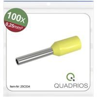 Quadrios 25C534 Adereindhulzen 0.25 mm² Deels geïsoleerd Geel 100 stuk(s)