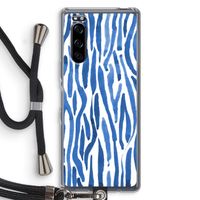 Blauwe nerven: Sony Xperia 5 Transparant Hoesje met koord