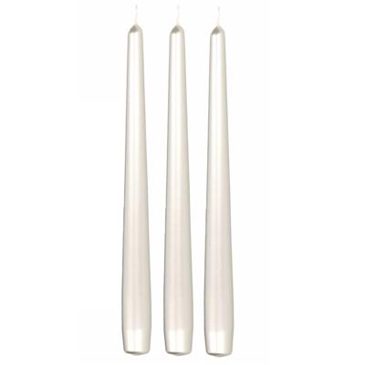 Enlightening Candles Dinerkaarsen - 12x stuks - zilver - 8 branduren - 25 cm - kandelaar kaarsen