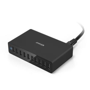 PowerPort 10 - Mobiele oplader - 10 poorten - 60W - zwart