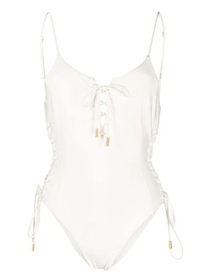 Cult Gaia maillot de bain Hallie à détails de laçage - Blanc
