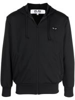 Comme Des Garçons Play hoodie zippé à logo imprimé - Noir