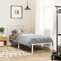 Bedframe met hoofdbord zonder matras metaal wit 75x190 cm
