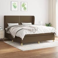 Boxspring met matras stof donkerbruin 180x200 cm