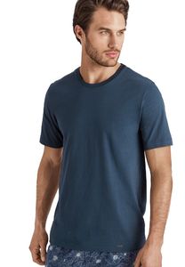 Hanro Heren Sleep & Lounge Living Leisure s/slv T- shirt blauw 075050