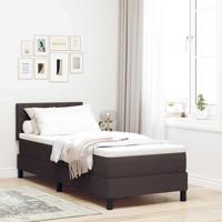 Boxspringbed met matras met matras Donkerbruin 80 x 200 cm Stof