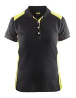 Blåkläder Dames poloshirt piqué 33901050 | Zwart/High-Vis Geel | Maat L - 7330509588130 Blåkläder Dames poloshirt piqué 33901050 | Zwart/High-Vis Geel | Maat L - 7330509588130