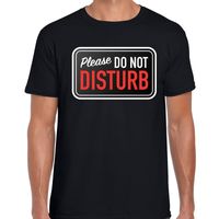 Please do not disturb fun tekst t-shirt zwart voor heren