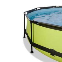 EXIT Lime zwembad ø360x76cm met overkapping en filterpomp - groen - thumbnail