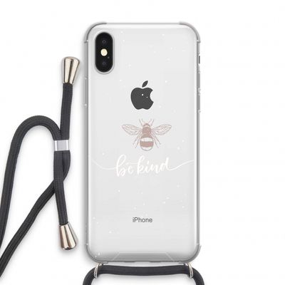 Be(e) kind: iPhone XS Transparant Hoesje met koord