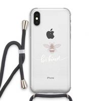 Be(e) kind: iPhone XS Transparant Hoesje met koord