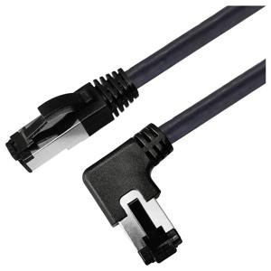 Maxtrack TI52-5L RJ45 Netwerkkabel, patchkabel CAT 8.1 S/FTP 5 m Zwart 90° haaks naar links, Afgeschermd (enkel) 1 stuk(s)