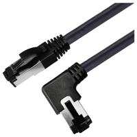 Maxtrack TI52-2L RJ45 Netwerkkabel, patchkabel CAT 8.1 S/FTP 2 m Zwart 90° haaks naar links, Afgeschermd (enkel) 1 stuk(s)