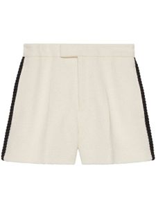 Gucci short en tweed à ornements - Blanc