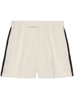 Gucci braid-embellished tweed shorts - Blanc - thumbnail