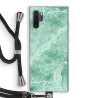 Groen marmer: Samsung Galaxy Note 10 Plus Transparant Hoesje met koord