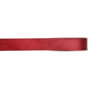 Hobby/decoratie satijnen lint - rood - 1 cm x 25 meter - cadeauverpakking - polyester