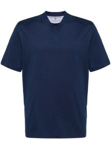 Brunello Cucinelli t-shirt en coton à col v - Bleu