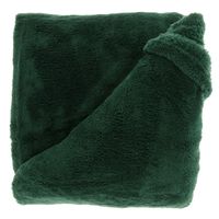 Deken/plaid Justin - donker groen - polyester - 150 x 200 cm Deken/plaid Justin - donker groen - polyester - 150 x 200 cm