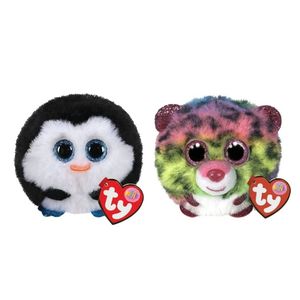 Ty - Knuffel - Teeny Puffies - Waddles Penguin & Dotty Leopard