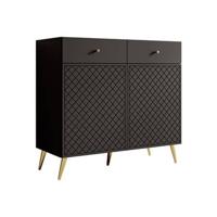 Meubella Dressoir Tadeo - Zwart - 100 cm - thumbnail