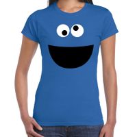 Verkleed / carnaval t-shirt blauw cartoon knuffel monster voor dames - Verkleed / kostuum shirts Verkleed / carnaval t-shirt blauw cartoon knuffel monster voor dames - Verkleed / kostuum shirts