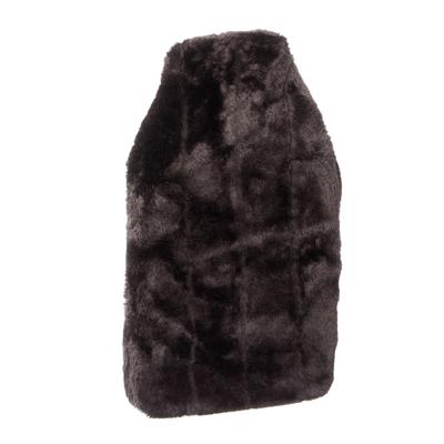 Warmwaterkruik - 2L - donkergrijs - met pluche hoes - kruik - winter - bedkruik