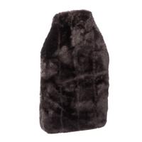 Warmwaterkruik - 2L - donkergrijs - met pluche hoes - kruik - winter - bedkruik