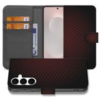 Samsung Galaxy S25 FE Hoesje | Bookcase | Geruit Rood Met 3 Pasjes