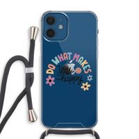 Happy days: iPhone 12 Transparant Hoesje met koord