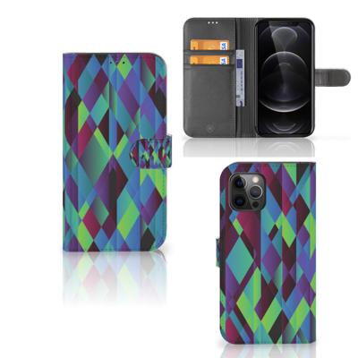 Apple iPhone 12 Pro Max | Book Case | Abstract Green Blue