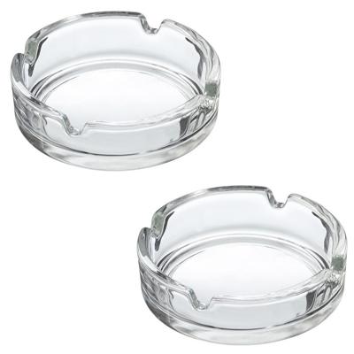Asbak - Voordeelset van 8x stuks - transparant - D10 cm - glas - doorzichtige rookasbak - Tabaksbeno