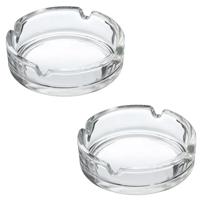 Asbak - Voordeelset van 8x stuks - transparant - D10 cm - glas - doorzichtige rookasbak - Tabaksbeno