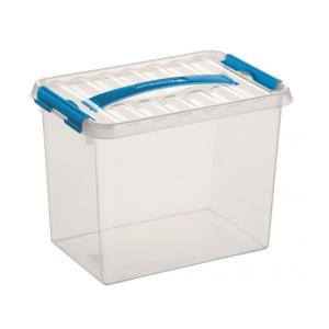 Sunware Q-Line opberg box/opbergdoos - 9 liter - 30 x 20 x 22 cm - kunststof - transparant