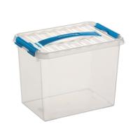 Sunware Q-Line opberg box/opbergdoos - 9 liter - 30 x 20 x 22 cm - kunststof - transparant