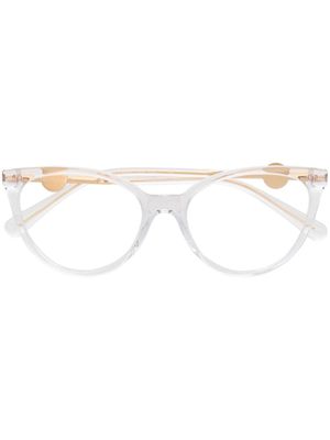 Versace Eyewear lunettes de soleil oversize à logo - Tons neutres