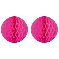 Set van 10x stuks decoratie bollen/ballen/honeycombs fuchsia roze 50 cm Set van 10x stuks decoratie bollen/ballen/honeycombs fuchsia roze 50 cm
