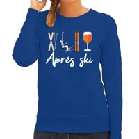 Apres ski sweater dames - Apres ski - blauw - wintersport - grappig - skieen/snowboarden